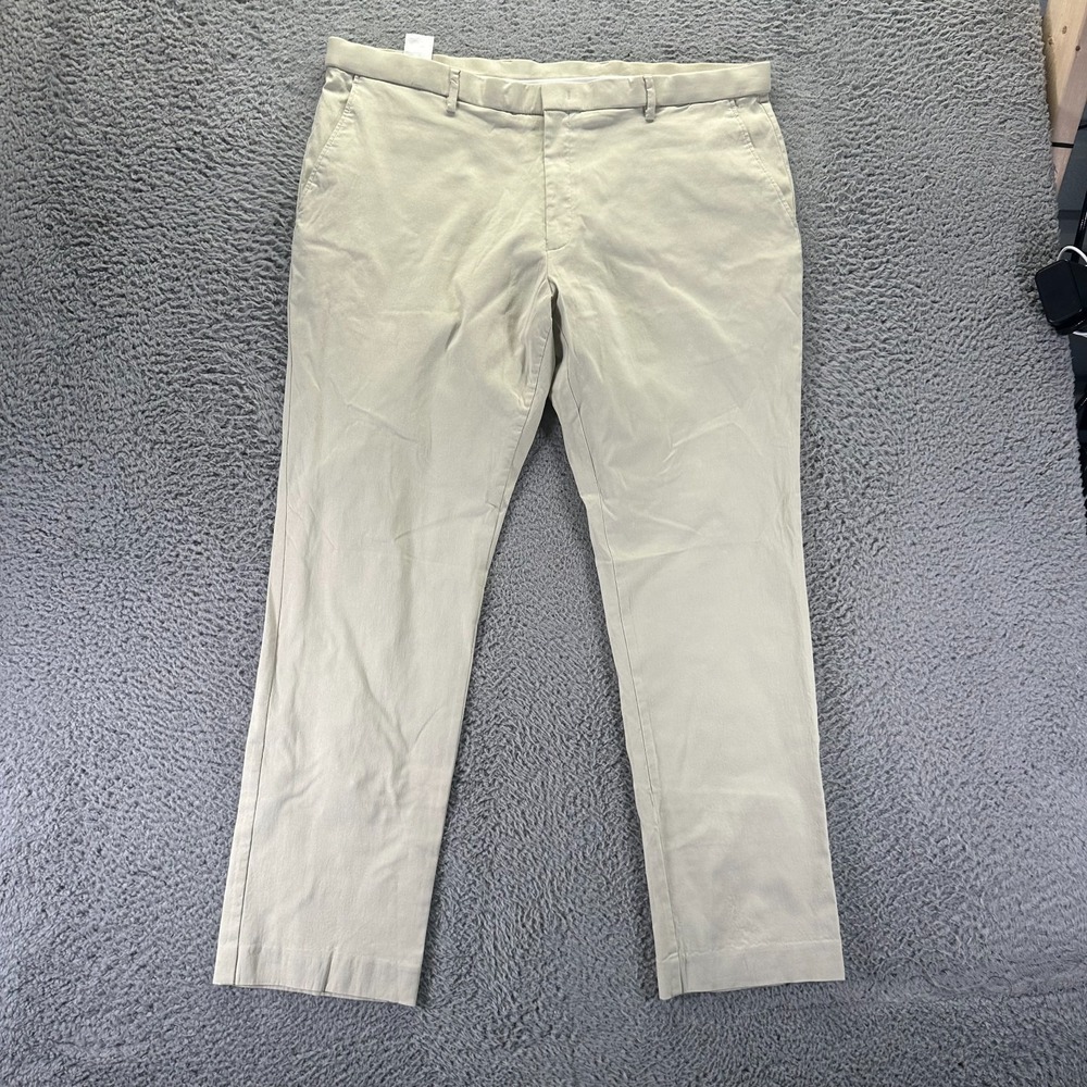Tommy Hilfiger Pant Mens 42x30 Beige Rayon Chino Straight Career Preppy Stretch